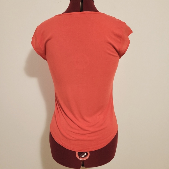 Calvin Klein Coral Dressy Tee Cropped Sleeves Medium - Picture 4 of 7